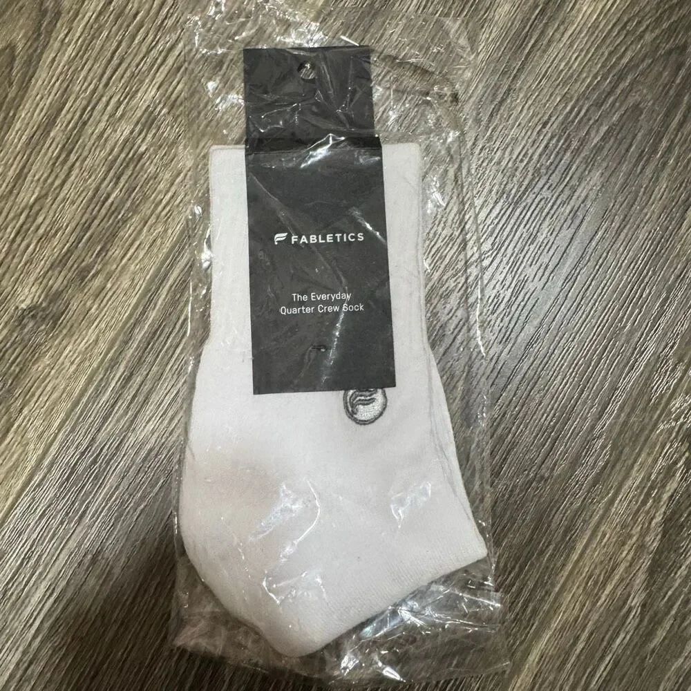 Fabletics the everyday quarter crew socks classic white l/xl